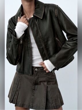 Women's Distressed Leather Jacket